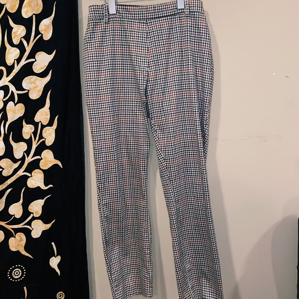 checkered straight leg pants